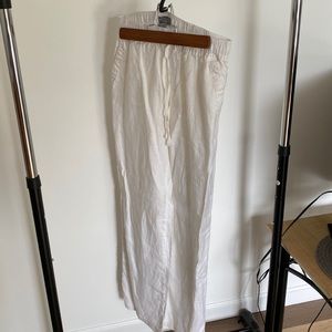 Kenar white linen pants